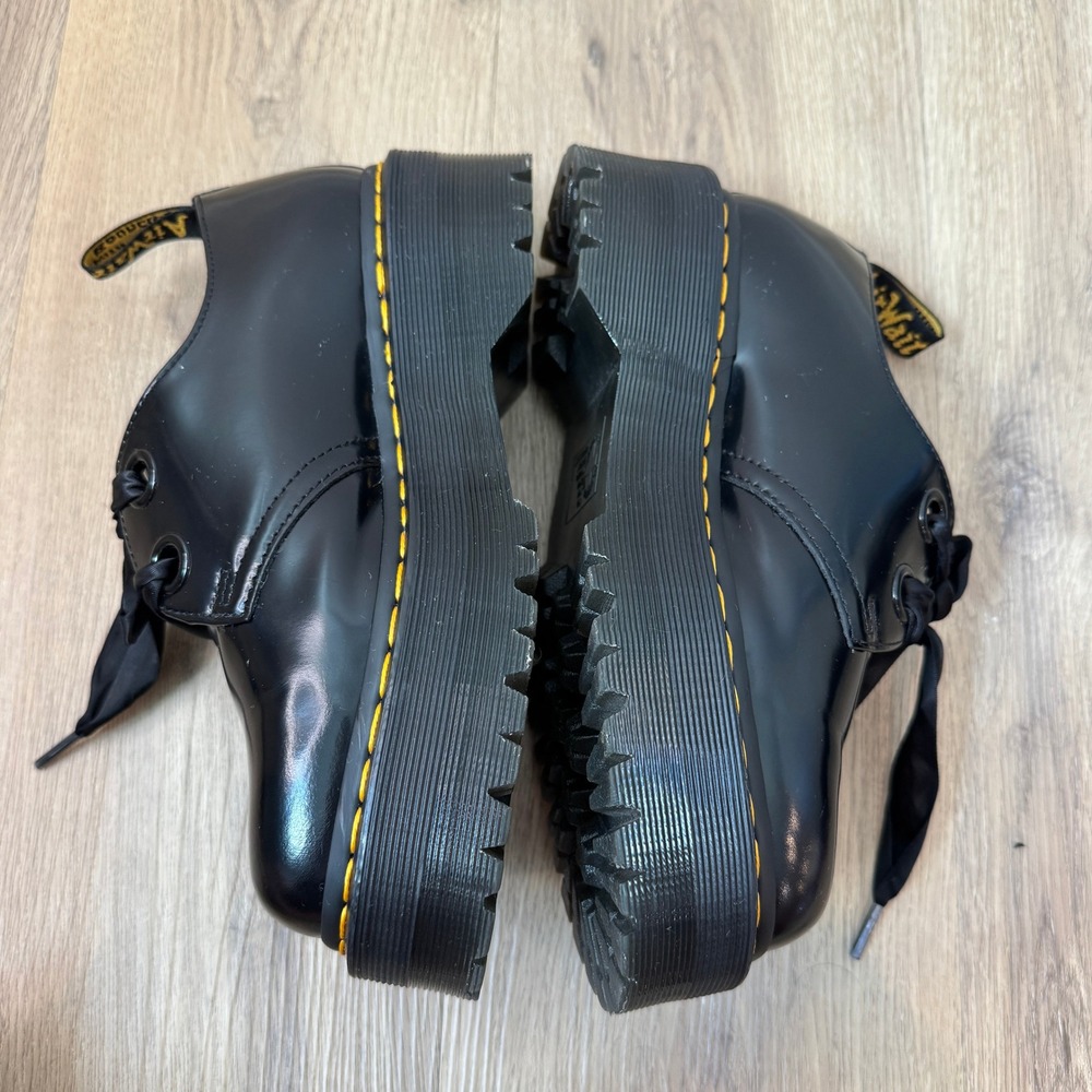 Dr Martens Holly Black Buttero Leather Platform Oxford Shoes Women's Size 7 EUC - Picture 6 of 9